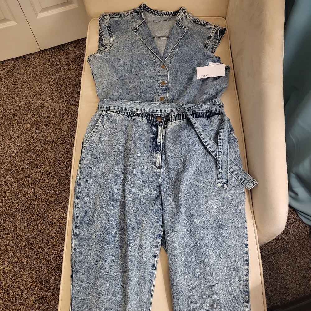 Just Fab Denim Jumpsuit